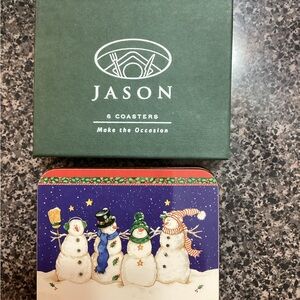 Set of Snowman Coasters